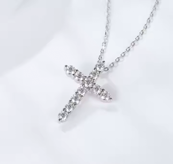 Moissanite Cross Pendant - Image 5