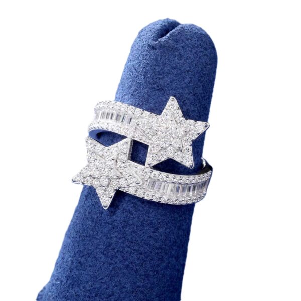 Moissanite Baguette Star Ring